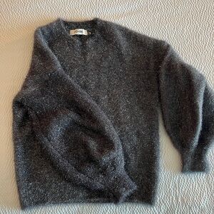 Puff sleeve sparkley shiny winter sweater‎